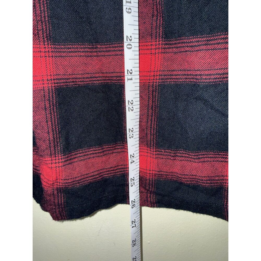 Hollister Men’s Plaid Flannel Shirt Small Red Black Short Sleeve Cotton - Picture 9 of 10